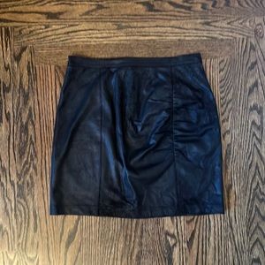 New With Tags Free People Black Faux Leather/Suede Skirt Medium